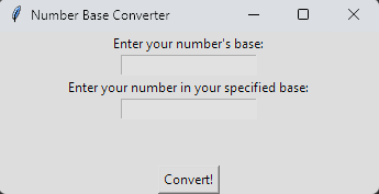The Python Number Base Converter Program with no input entered.
